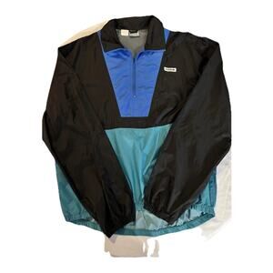 Vintage 90s Hind Windbreaker XL Mens Blue green & Black Half Zip Jacket